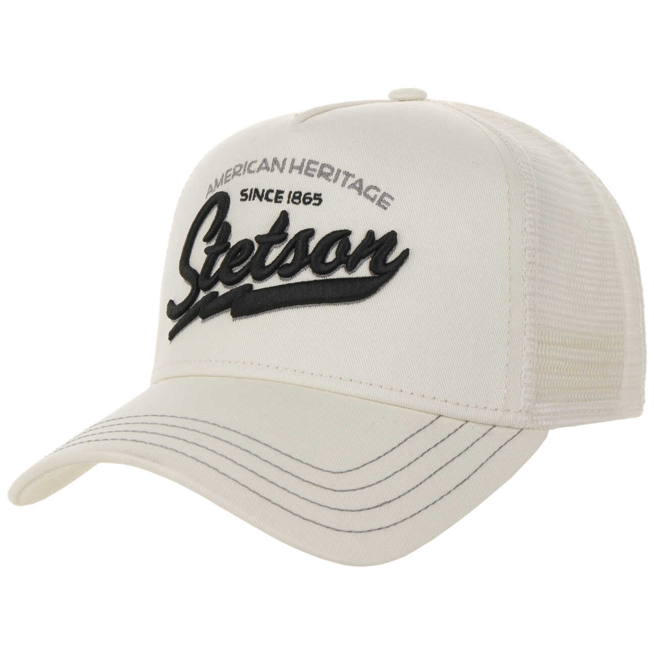 Czapka Trucker Since 1865 by Stetson, kremowobiały, One Size