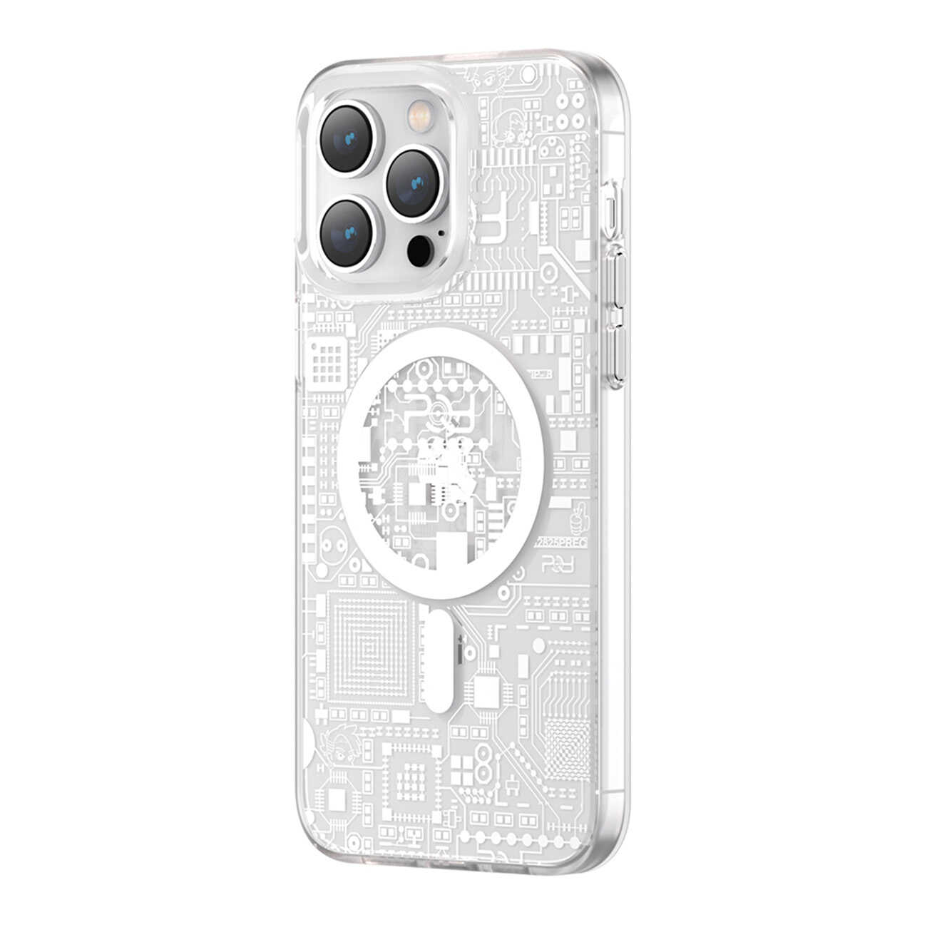 Kingxbar PQY Geek Series magnetyczne etui iPhone 14 Plus MagSafe srebrne