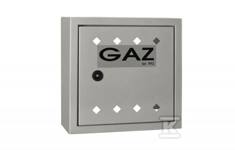 Skrzynka gazowa na zawór, 300x300x150, metalowa, naścienna - popielata