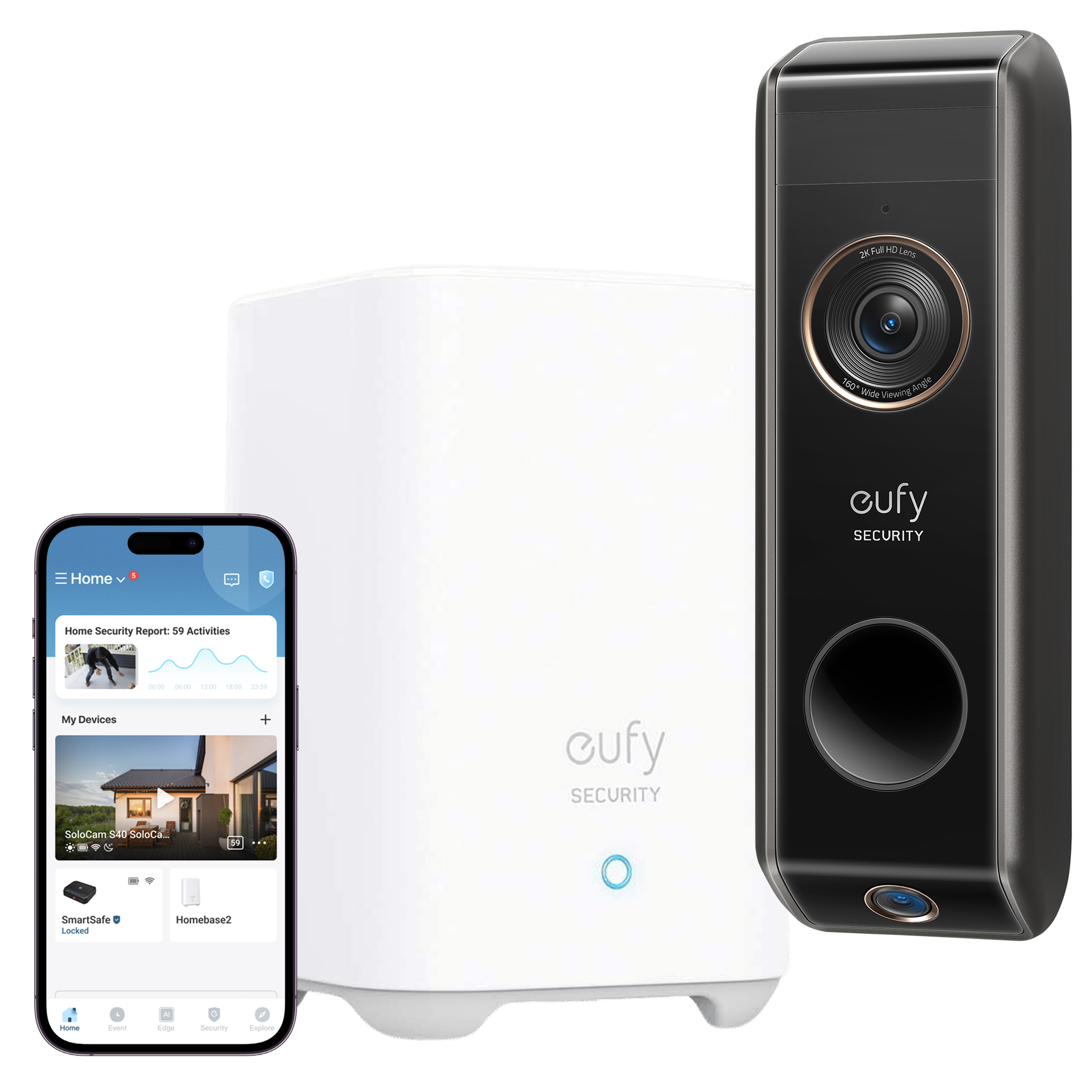 Wideodomofon Eufy Video Doorbell Dual 2K WiFi Battery ze stacją bazową