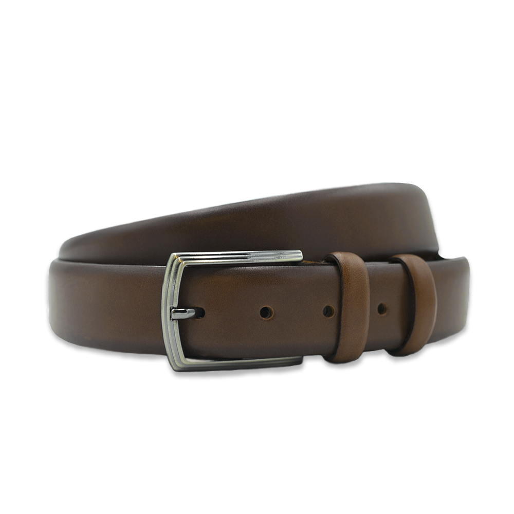 Pasek garniturowy skóra naturalna brązowy EM 40 - EM Men's Accessories