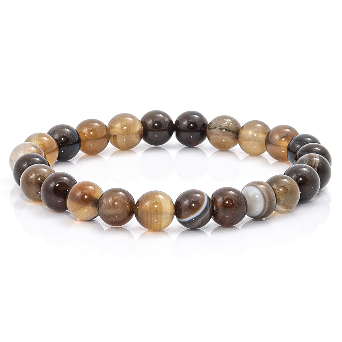 Bransoletka koraliki w kolorze brązowym EM 36 - EM Men's Accessories