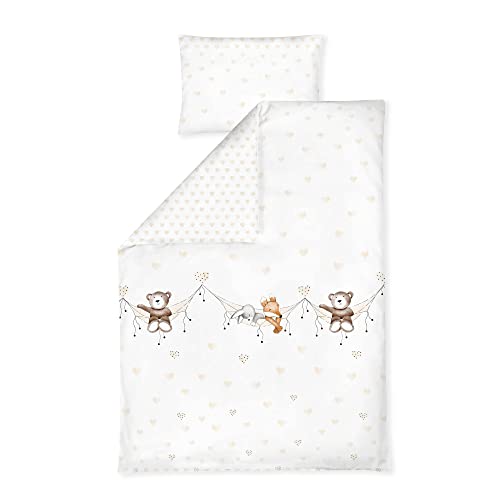 Julius Zöllner Pościel dziecięca 100% bawełna, standard 100 by OEKO-TEX, made in Germany, rozm. 100 x 135 + 40 x 60 cm, taśma Schlummerbande