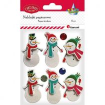 Titanum Naklejki papierowe 3D Bałwanki 6 szt.