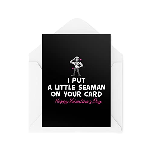 Zabawna kartka walentynkowa - 'I Put a Little Seaman on Your Card' - karty bezczelny mąż żona - walentynki - dziewczyna chłopak - CBH1464