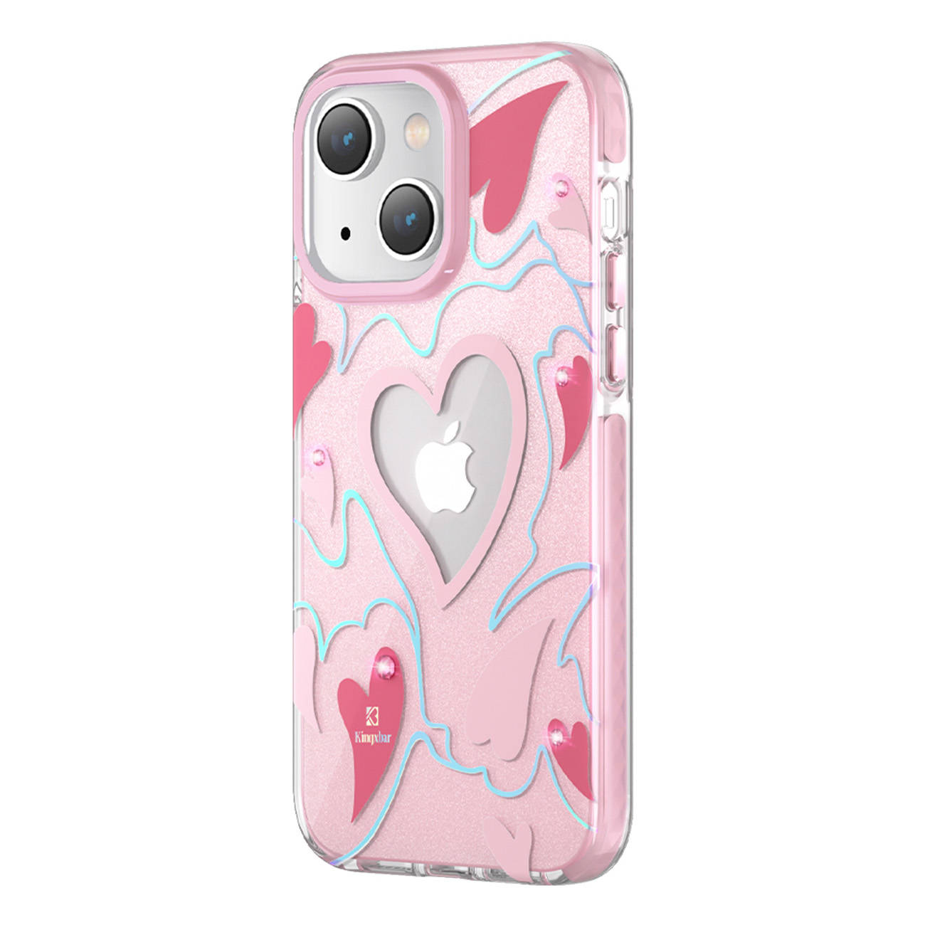 Kingxbar Heart Star Series etui iPhone 14 Plus pokrowiec obudowa na tył plecki pink heart