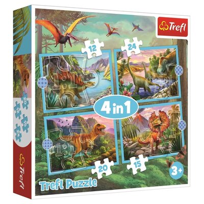 Trefl Puzzle 4w1 Wyjątkowe dinozaury