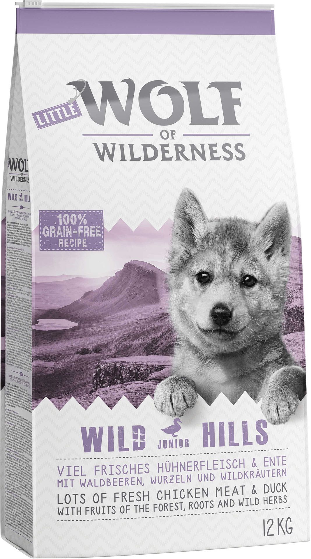 Dwupak Wolf of Wilderness, 2 x 12 kg - Zestaw mieszany: Adult Sunny Glade + Adult Wild Hills Dostawa GRATIS!