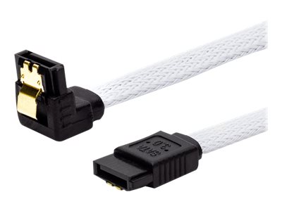 SAVIO GAK-03 SATA III 30cm cable white braided angled golden catch