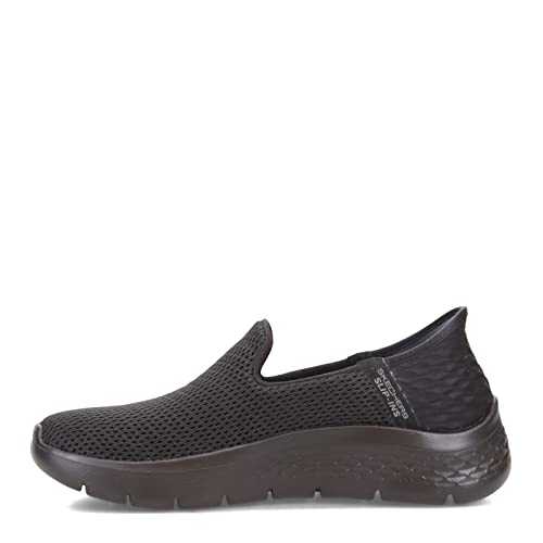 Skechers Damskie kapcie Go Walk Flex, czarne tekstylne/wykończenia, 2 UK, Czarne wykończenie tekstylne