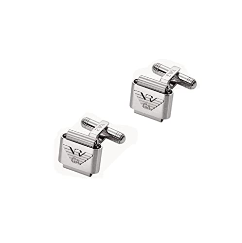 Emporio Armani Męskie spinki do mankietów ze stali nierdzewnej, EGS2917040, jeden rozmiar, Stal nierdzewna, No Gemstone