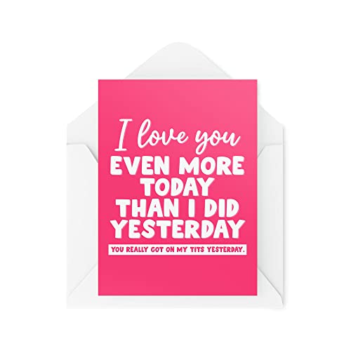 Zabawna kartka walentynkowa - 'I Love You Even More Today' - Karty chłopaka dziewczyny - Kartka rocznicowa - Mąż Żona Married Life Card -CBH1450