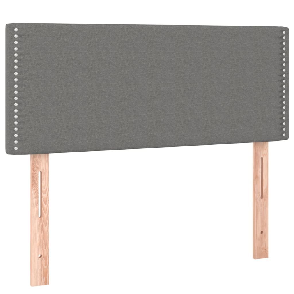 Łóżko kontynentalne z materacem, ciemnoszara tkanina 120x200 cm Lumarko