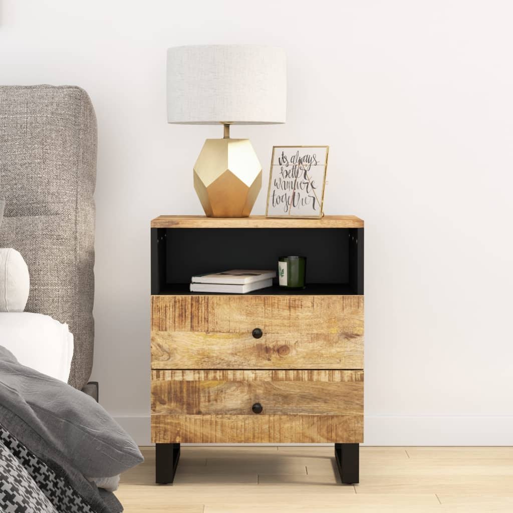 Szafka nocna, 50x33x62 cm, lite drewno mango Lumarko