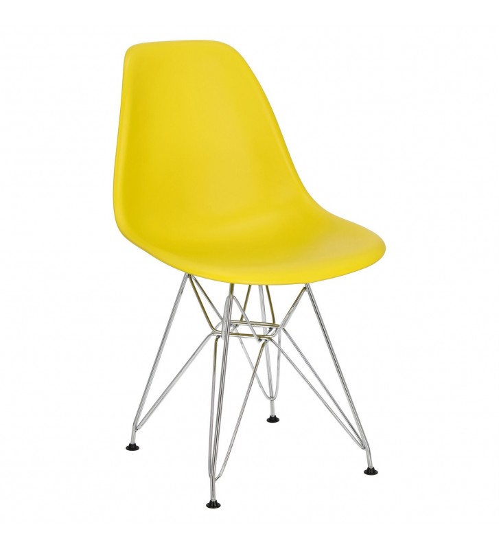 D2.Design Krzesło P016 PP żółte, chromowane nogi 24231