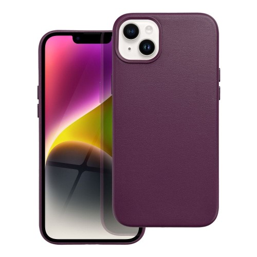 OEM Leather Mag Cover do iPhone 14 PLUS ciemny fioletowy
