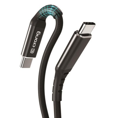 Kabel USB Typ-C - USB Typ-C CRONG Armor Link 0.25 m Czarny