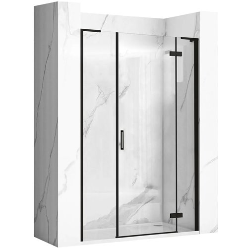 Drzwi prysznciowe 110 cm uchylne czarne Hugo Rea Black