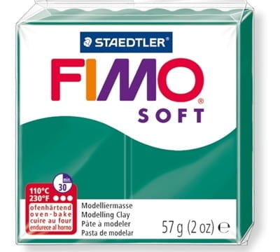 Staedtler Masa plastyczna termoutwardzalna Soft, szmaragdowa, 57g, kostka