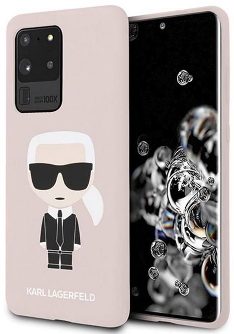 Karl Lagerfeld Fullbody Silicone Iconic Etui na Samsung Galaxy S20 Ultra (różowe) KLHCS69SLFKPI