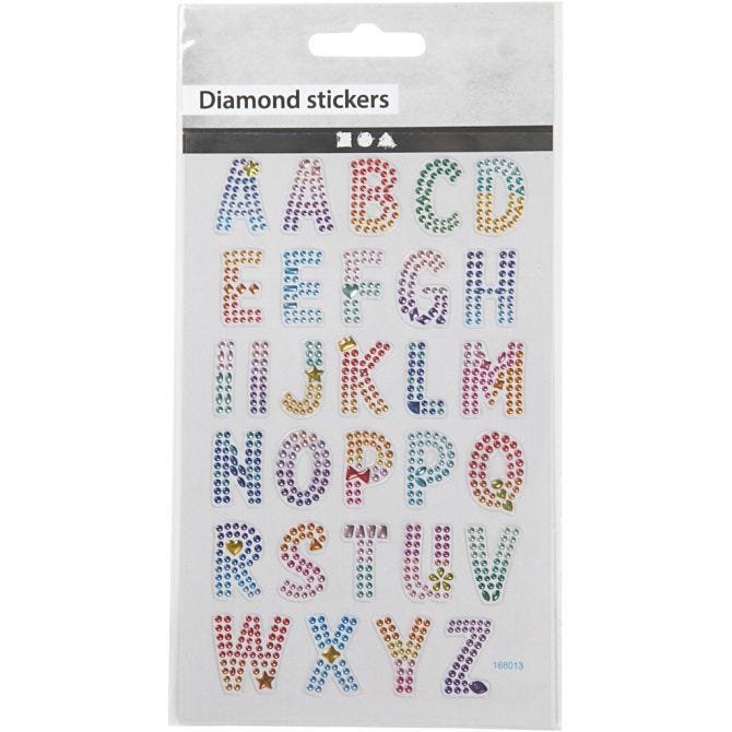 naklejki diamentowe alfabet
