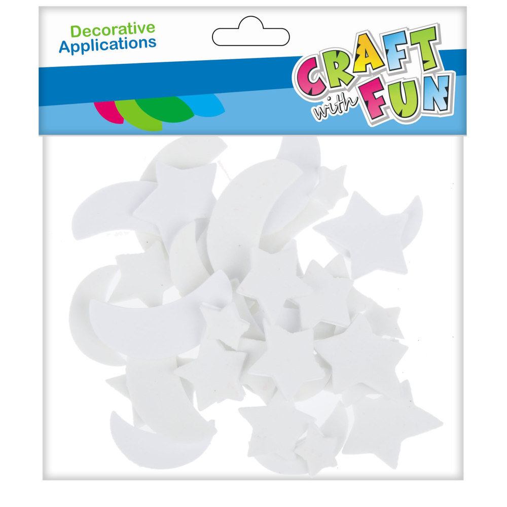 Craft with Fun Ozdoba dekoracyjna Eva Gwiazd Fluo samoprzylepna 40st 12/144