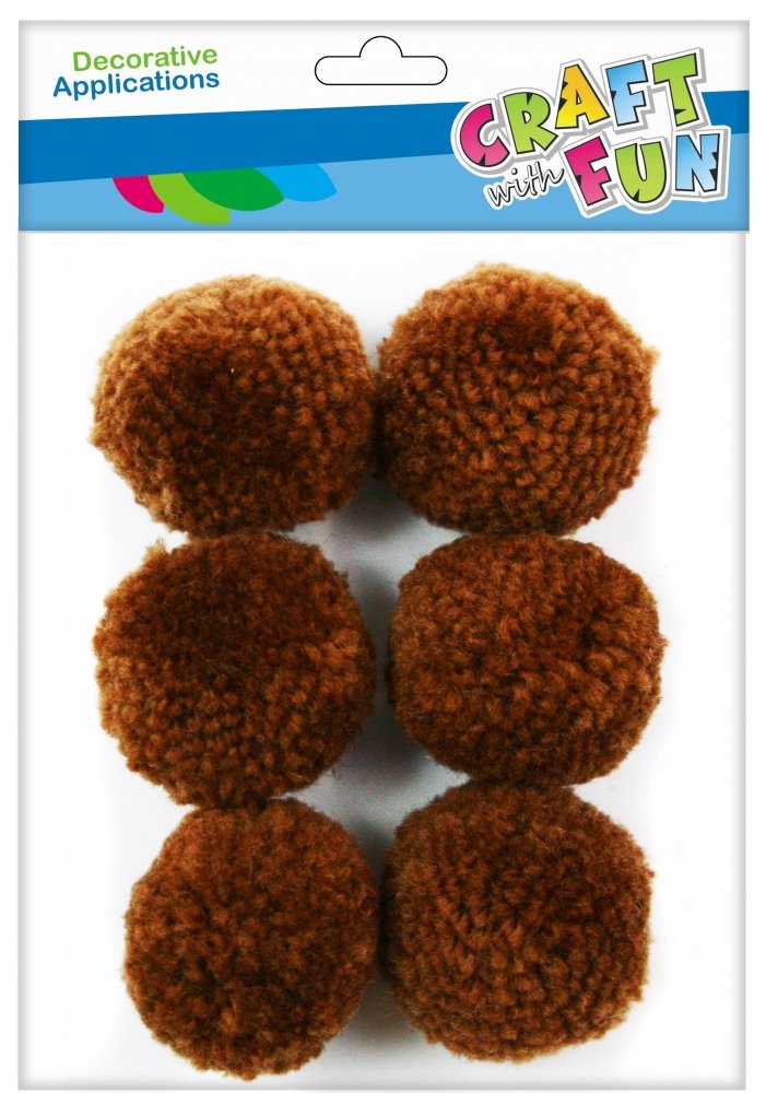 Craft with Fun Ozdoba dekoracyjna Pompon Welna 4cm/6szt Braz 12/144