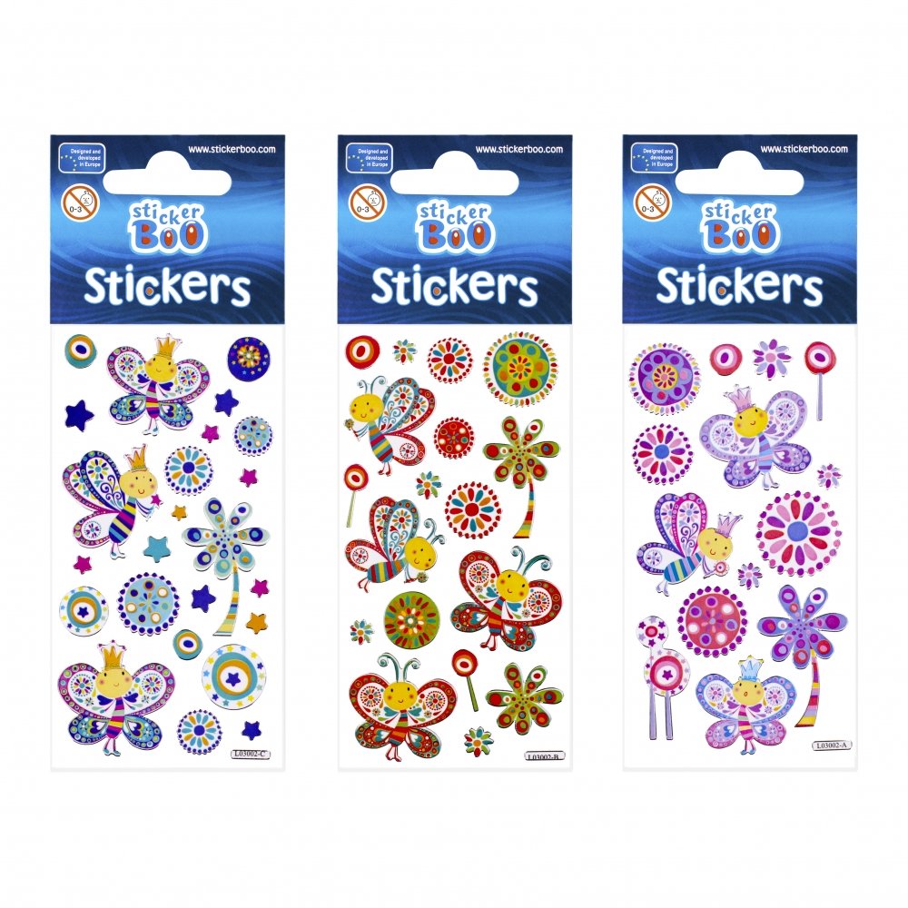 Sticker Boo Naklejki Sticker BOO silver motylki