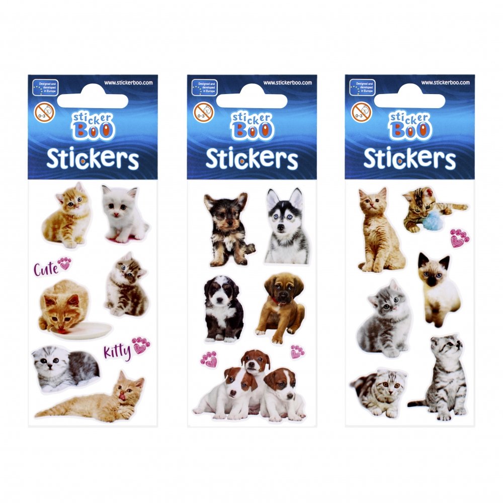 STICKERBOO-NAKLEJKI Naklejki 6x18 cm Cuties STICKER BOO 476945 Eurotrade-5908275196310