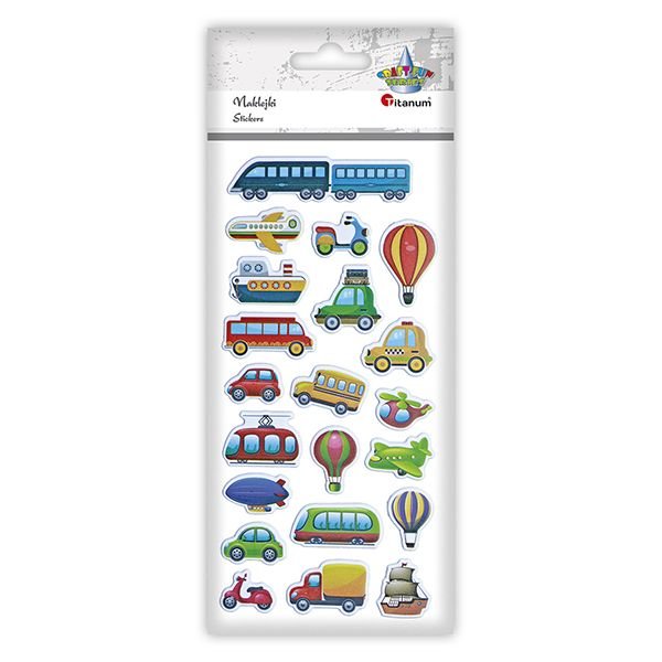 Titanum Naklejki wypukłe miękkie pojazdy mix