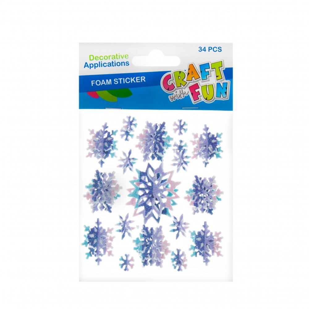 Craft with Fun Ozdoba dekoracyjna Eva Gwiazdki samoprzylepna 34szt 12/288