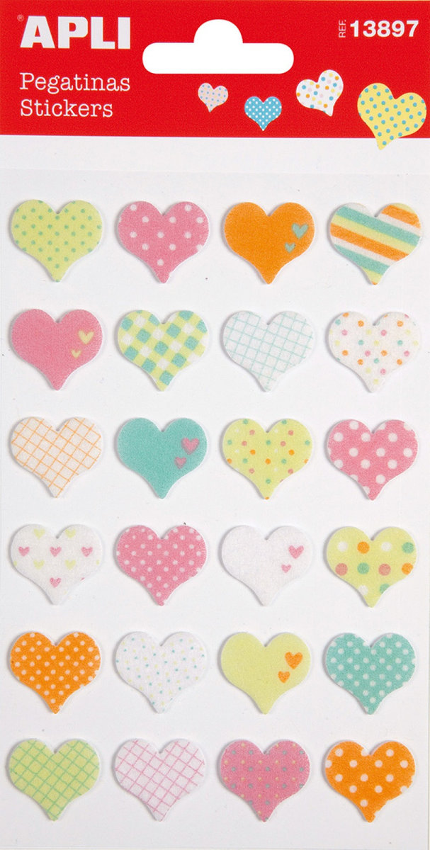 INNY Naklejki Apli Hearts Z Filcu Mix Kolorów 106L036