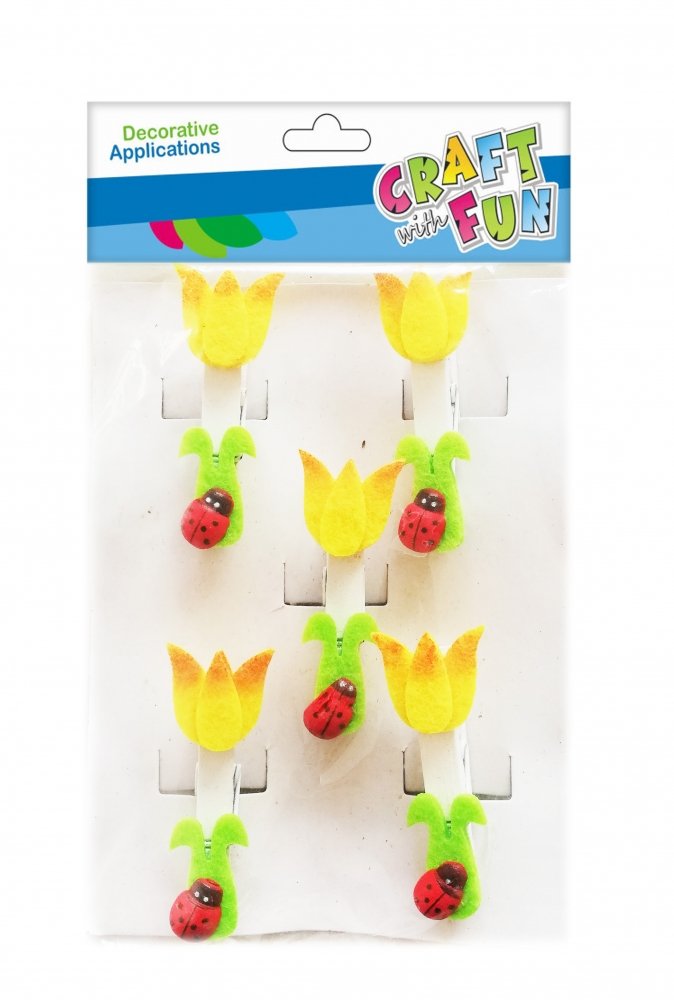 Craft with Fun Ozdoba dekoracyjna Drew Spinacz Kwia/bie 5szt 12/144