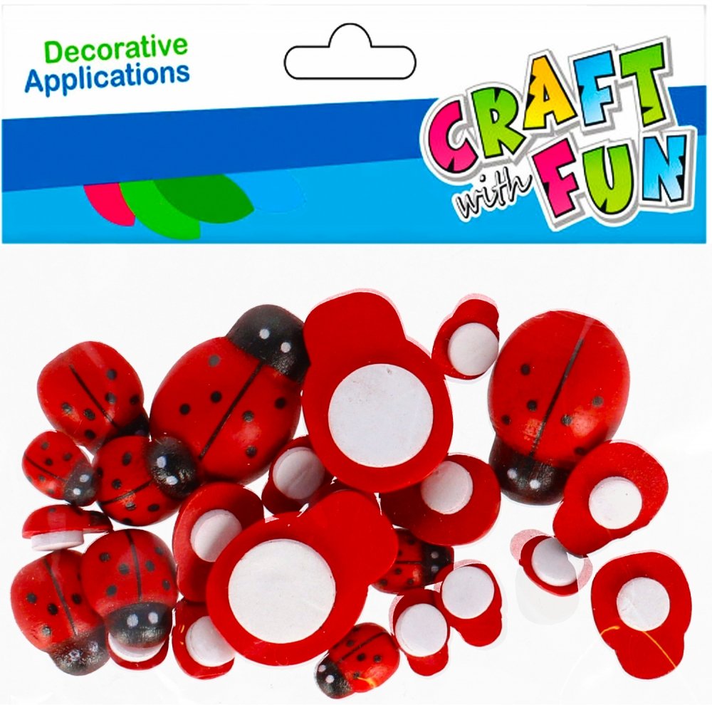 Craft with Fun Biedronki drewniane 24 szt.