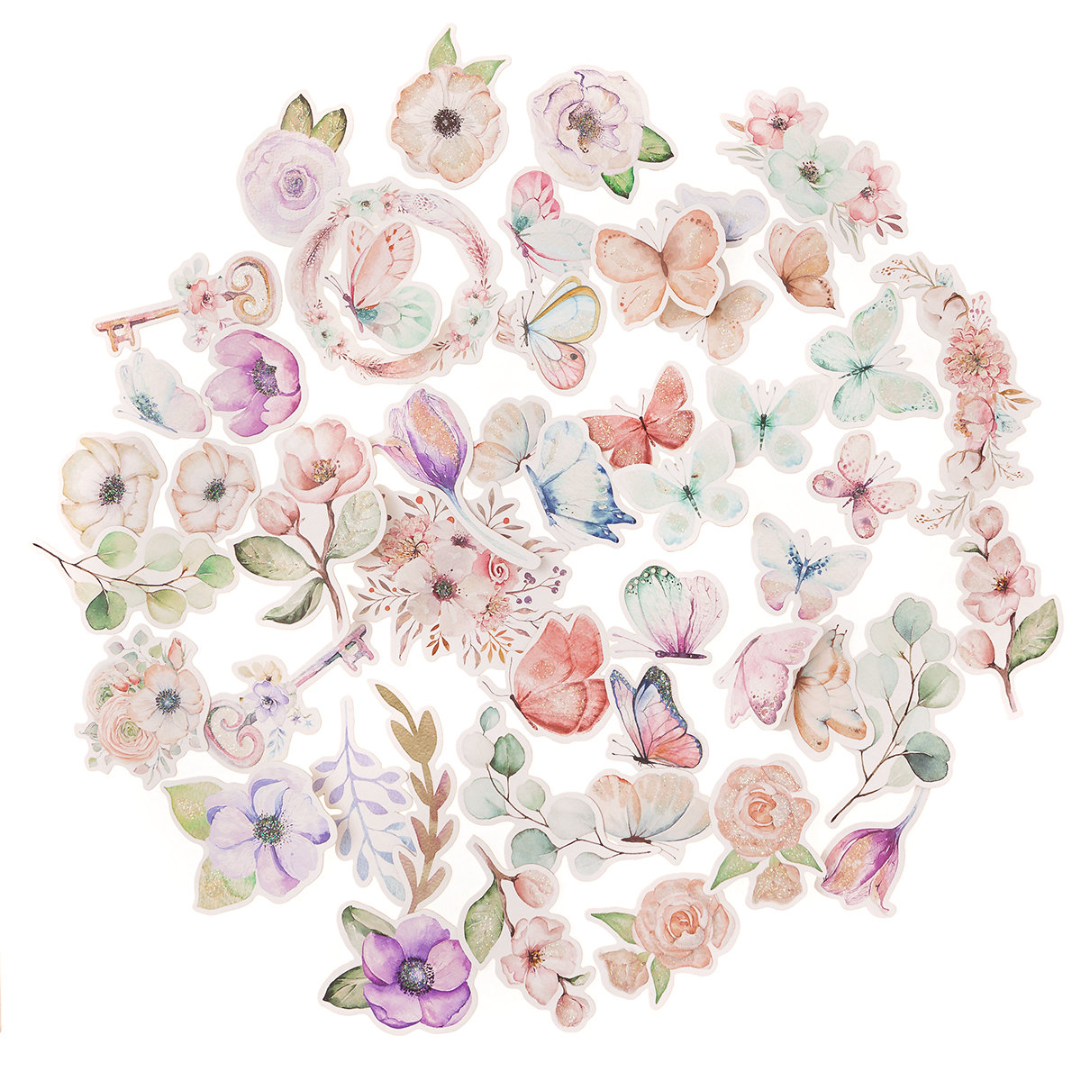 Kształty Papierowe, Boho Flowers & Butterflies, 50 Szt. Dpcraft