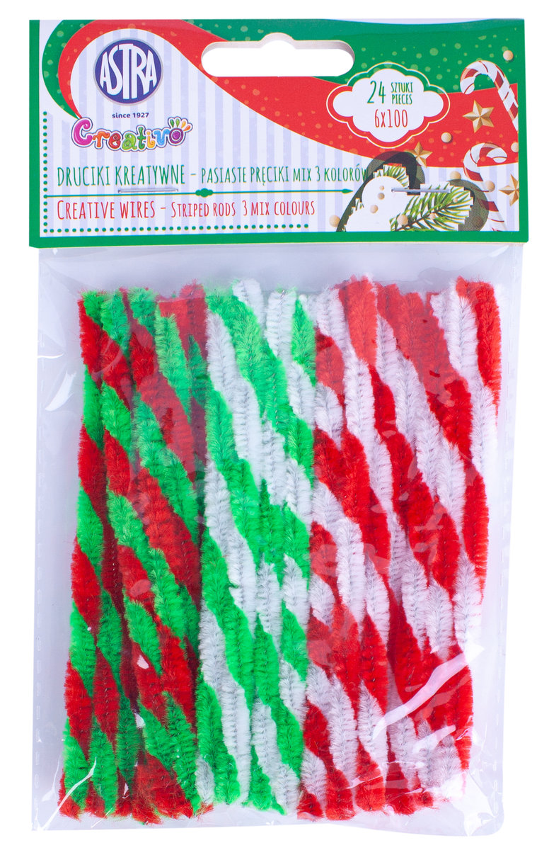 Astra Druciki kreatywne zebra 3 kolory 24 szt.