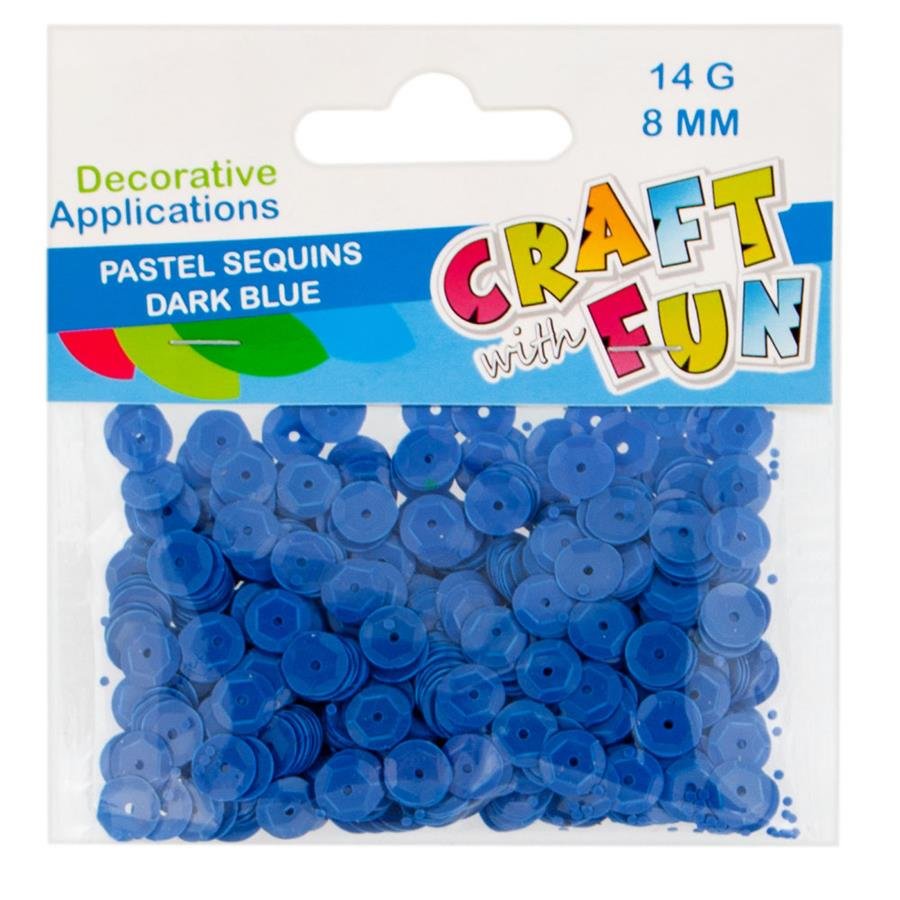 Craft with Fun Cekiny Pastel Guzik 8mm Granatowy Pbh 40/400