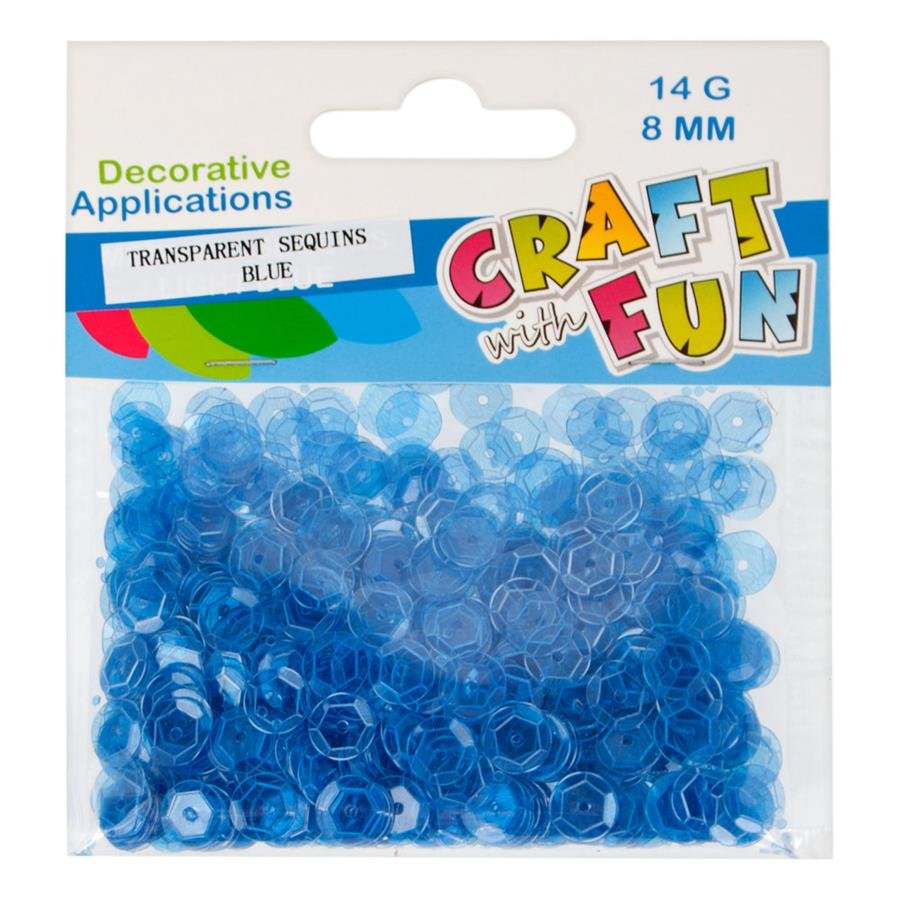 Craft with Fun Cekiny Transparent 8mm niebieski 40/400