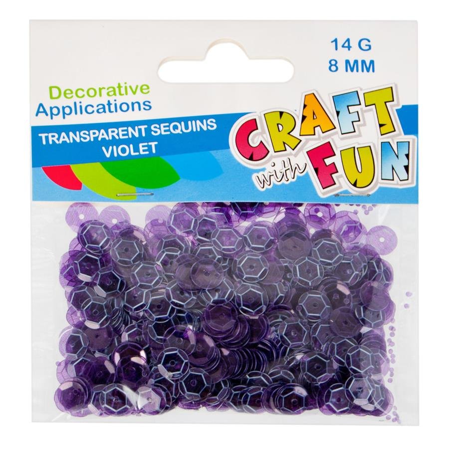 Craft with Fun Cekiny Transparent Guzik 8mm Fiolet 40/400
