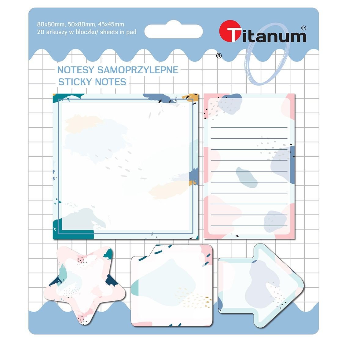 Titanum Notesy samoprzylepne mix 5szt. -
