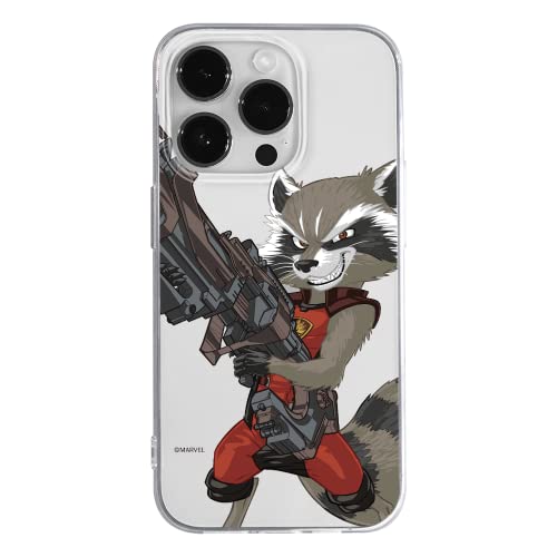 ERT GROUP etui na telefon Apple Iphone 14 PRO, case oryginalny i oficjalnie licencjonowany przez Marvel, wzór Rocket 008, optymalnie dopasowane, plecki z TPU cześciowo przeźroczyste