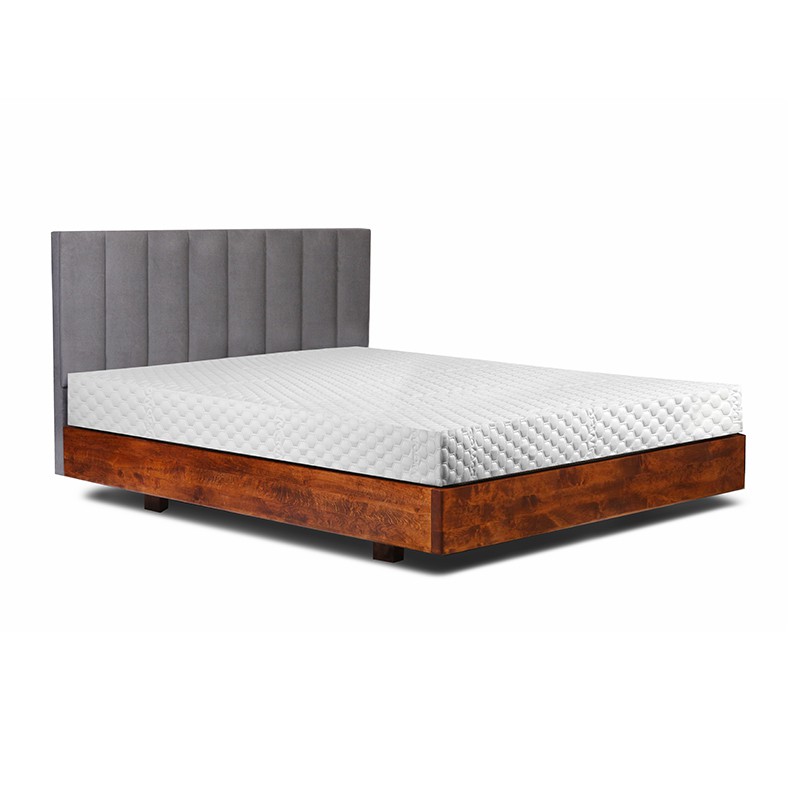 Łóżko HYGGE EKODOM kontynentalne : Rozmiar - 120x200, Kolor wybarwienia - Olcha naturalna, Wezgłowie - 1