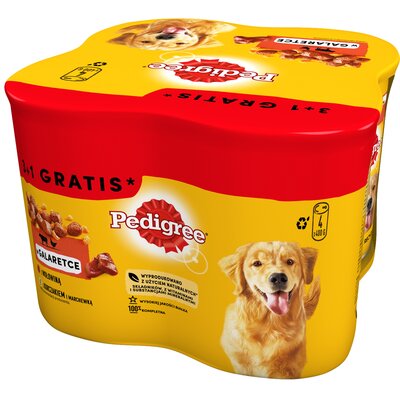Pedigree Karma dla psa wołowina kurczak puszka 4X400g 400 g