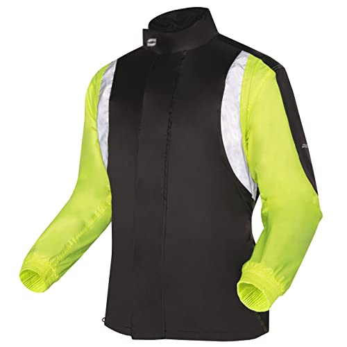 KURTKA RAINCOVER OZONE MARIN CZARNY/FLUO Żółta XXL