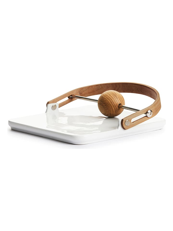 Sagaform Serwetnik w kolorze biało-jasnobrązowym - 19 x 15 cm