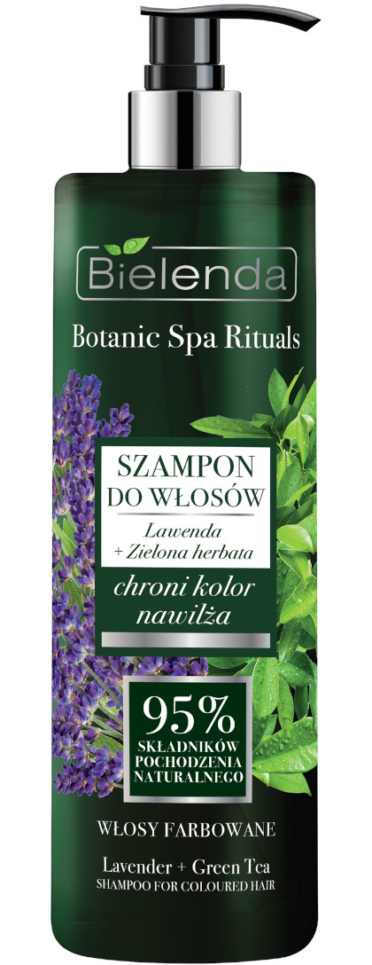 Bielenda Botanic SPA Rituals, szampon do włosów farbowanych, lawenda + zielona herbata, 400g