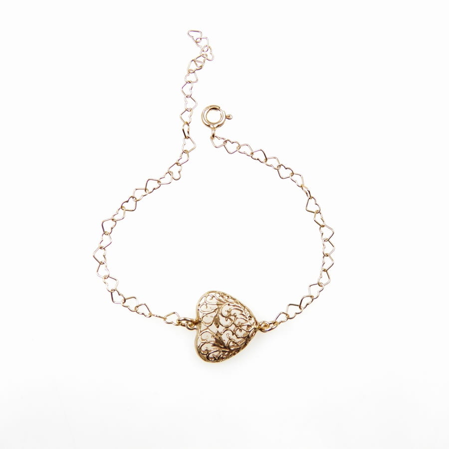 Bransoletka z serduszkiem heart pozłocona