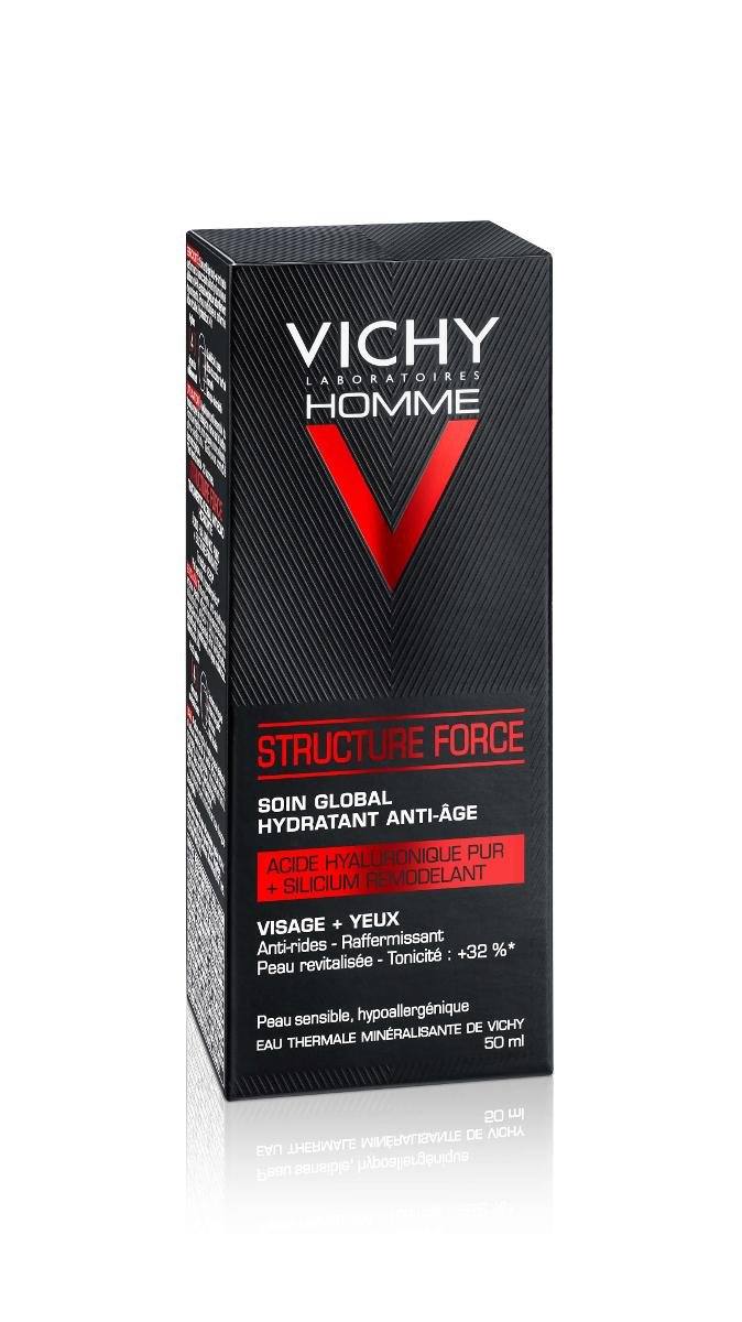 Vichy Homme Structure Force przeciwzmarszczkowy krem wzmacniający z kwasem hialuronowym 50 ml