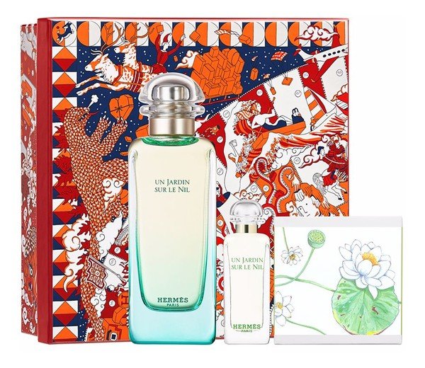 Hermes Zestaw woda toaletowa Un Jardin Sur Le Nil + Woda toaletowa mini + Mydło 100 ml + 7,5 ml + 50 g