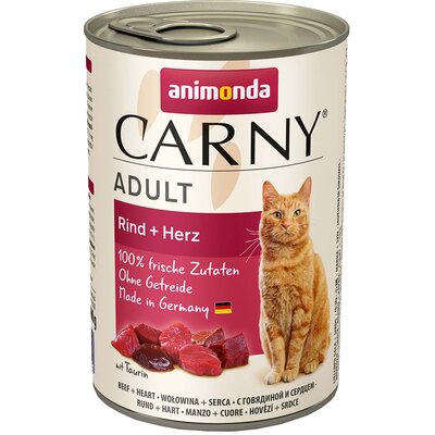 Animonda Cat Carny Adult smak: wołowina i serca 400g puszka